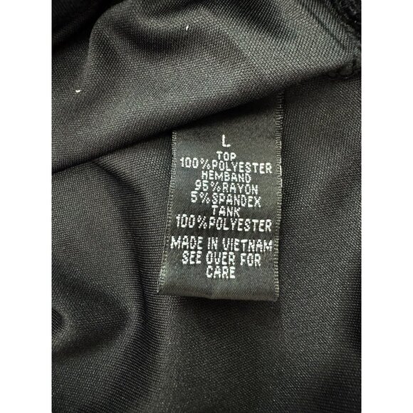 AB Studio Women's L Layered Chiffon Blouse with Floral Print Black & White - Picture 6 of 11